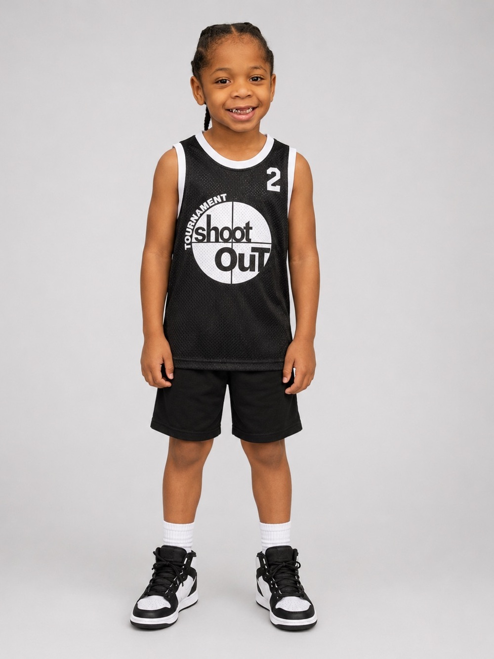 Kids' Black Shoot Out Basketball Jersey - Youth